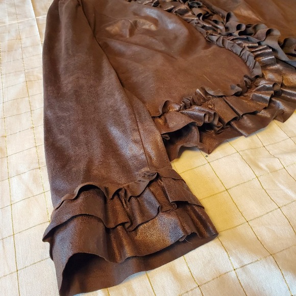 inc international concepts Ruffle Bronze Brown Open Light Jacket Plus Sz 3XL - Picture 9 of 9